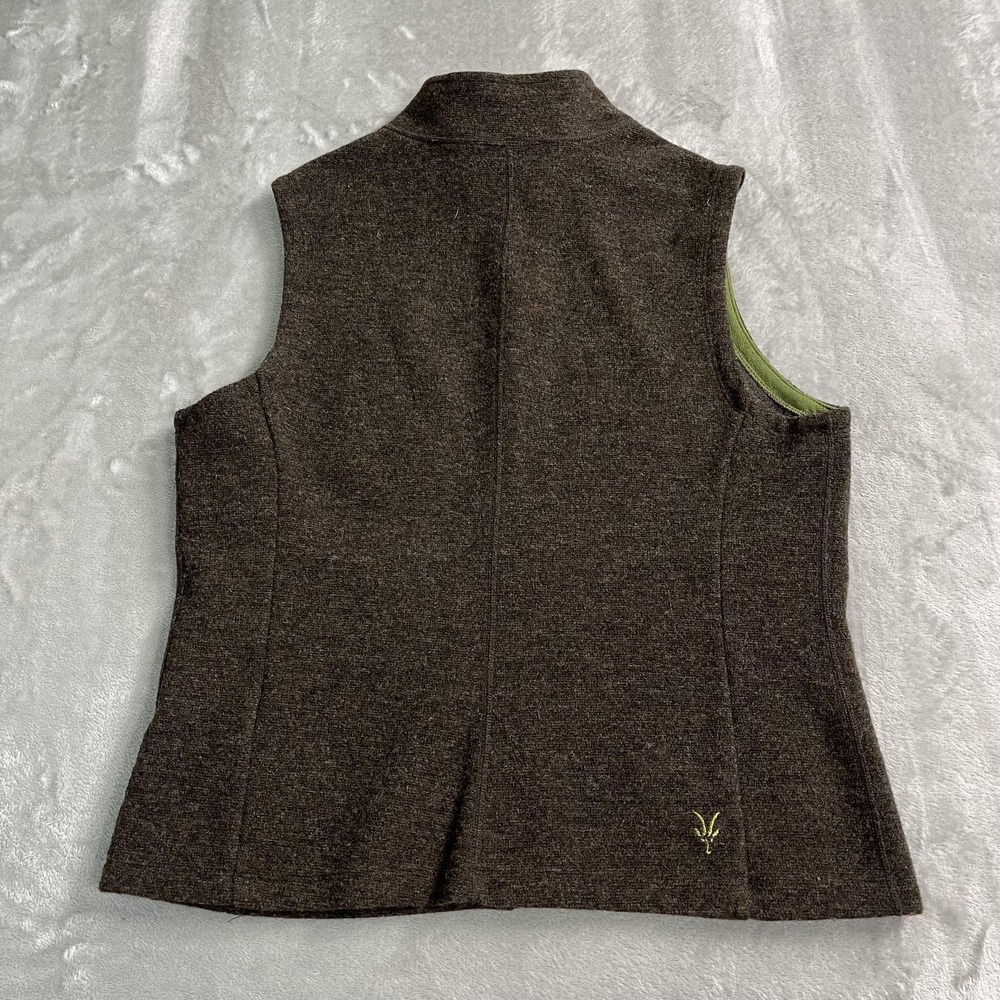 Ibex Vest Womens Large Brown Merino Wool Full Zip Pockets Made In USA Outdoor - Picture 2 of 9
